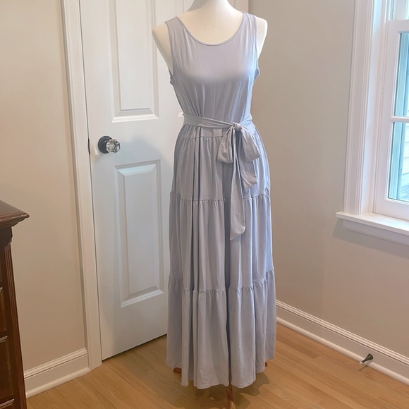 J. Crew Broken-In Jersey Tiered Maxi Dress - Periwinkle - Size Small - Picture 4 of 8